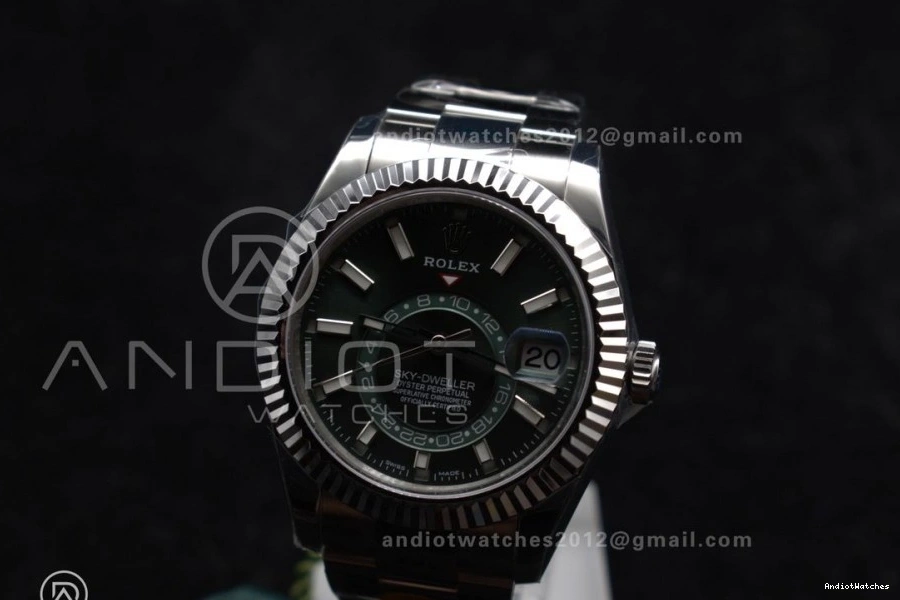 1090 Upgraded ZF 1:1 Best Green A 904L SS 326934 Sky-Dweller on Dial Edition Bracelet SS 0111